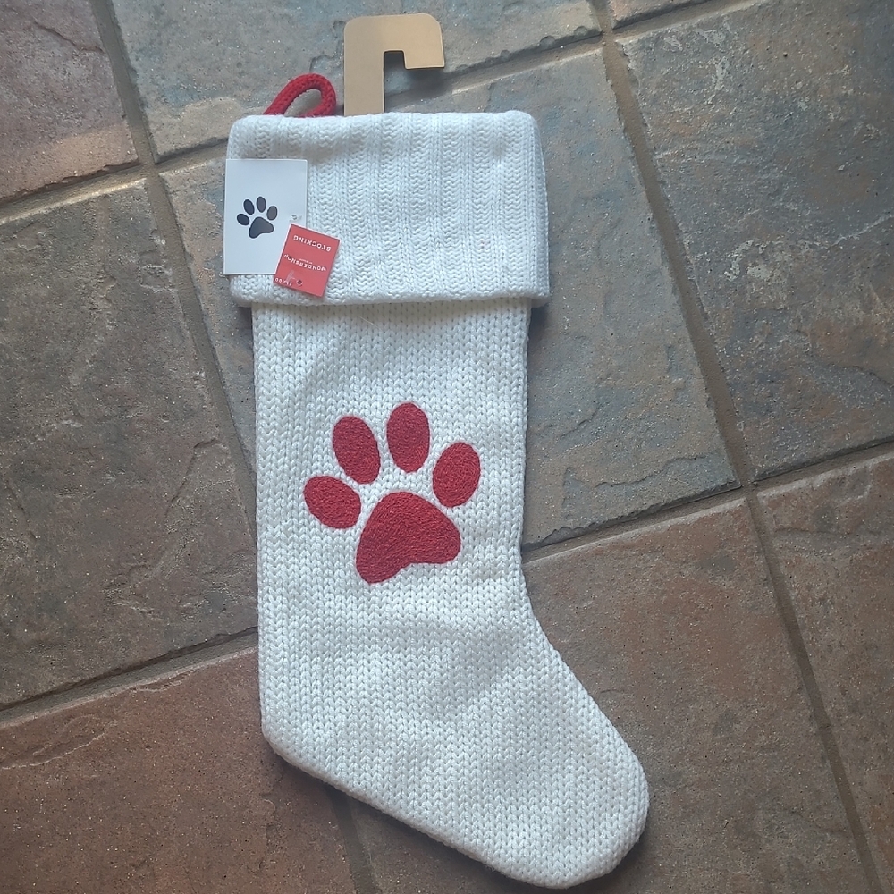 New with tags! Wondershop Christmas Stocking with Red Paw Print